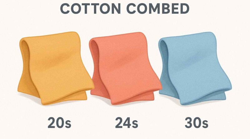 Tiga jenis cotton combed 20s, 24s, dan 30s dengan tekstur berbeda