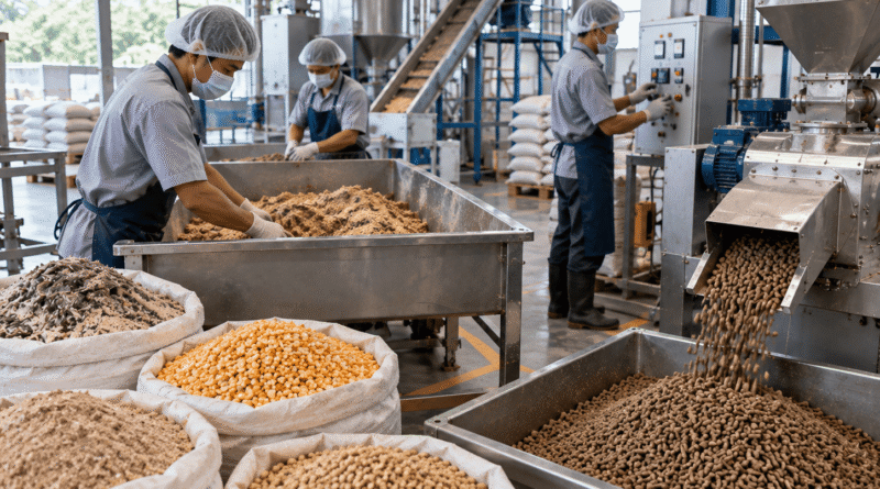 campuran bahan pelet ikan